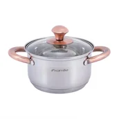 Garnki - Elegancki stalowy garnek z pokrywką 1,5L - miniaturka - grafika 1