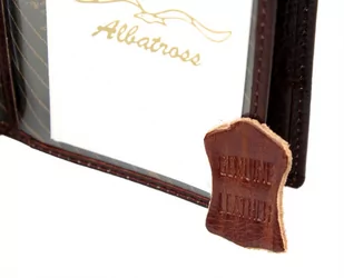 Portfel Męski Skórzany ALBATROSS Skóra Licowa Duży Pionowy Bez Zapięcia Suwak Na Bilon A-3800 - Portfele - miniaturka - grafika 2