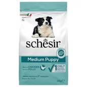 Sucha karma dla psów - Schesir Dog Dry Medium Puppy, z kurczakiem - 3 kg - miniaturka - grafika 1