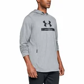 Bluzy męskie - Bluza męska Under Armour MK1 Terry sportowa szara z kapturem-S - miniaturka - grafika 1