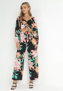 Czarny 2-częściowy Komplet w Kwiaty Dansoll - Komplety damskie - miniaturka - grafika 1
