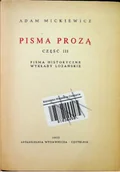 Poezja - Mickiewicz Dzieła Tom VII Pisma prozą Część 3 - miniaturka - grafika 1