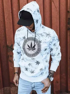 Bluza męska z nadrukiem biała Dstreet BX5323-L - Bluzy męskie - miniaturka - grafika 1