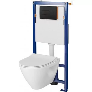 Zestaw Cersanit Mille Plus SET B625 miska WC CleanOn wisząca z deską wolnoopadającą Slim i stelaż podtynkowy Tech Line Opti z - Stelaże i zestawy podtynkowe do WC - miniaturka - grafika 1