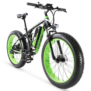 Rower elektryczny cyrusher XF800 - Silnik BAFANG 750W 13Ah opony pełne 26"x4.0 FAT BIKE 28 km/h - Zielona - Rowery elektryczne - miniaturka - grafika 2