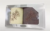 Ręczniki - Komplet ręczników w pudełku 2 szt 70x140 Gift kremowy brązowy Frotex - miniaturka - grafika 1