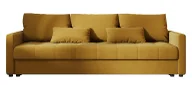 Sofy i kanapy - Musztardowa rozkładana sofa welurowa z pojemnikiem D9-A56 - miniaturka - grafika 1