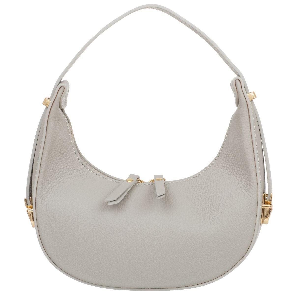 Mała Torebka Damska Skórzana Kaletnik Mezzaluna Szara