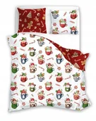 Pościel dla dzieci - POŚCIEL bawełniana ŚWIĄTECZNA 140x200 + 70x90 choinki mikołaje cukierki - miniaturka - grafika 1