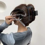 Ozdoby do włosów - TEMU 3 szt. Ekstra Duże Spinki do Grubych Włosów, Matowa Opaska z Klipsem w Kształcie Rekinia o Przezroczystym Designie, Odpowiednie dla Cienkich i - miniaturka - grafika 1