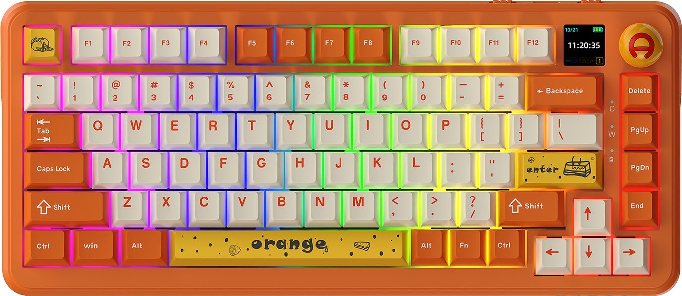 Ajazz Klawiatura mechaniczna bezprzewodowa AK820 MAX PLUS Avocado Switch Orange Theme - 3 model AK820MAX PLUS-AS-OW