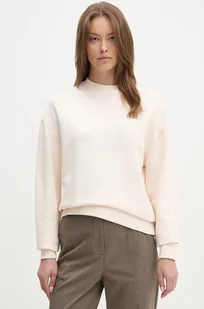 Calvin Klein bluza bawełniana damska kolor beżowy z nadrukiem - Bluzy damskie - miniaturka - grafika 1
