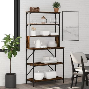 vidaXL 6-poziomowy regał kuchenny, przydymiony dąb, 90x40x180 cm - Pozostałe akcesoria kuchenne - miniaturka - grafika 1