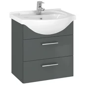 Szafki łazienkowe - Szafka Łazienkowa Pod Umywalkę Z Umywalką Wisząca Antracyt Połysk 50 cm - miniaturka - grafika 1