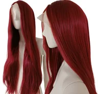 Dodatki do strojów karnawałowych - Peruka Lace Front Bordowa Czerwona Poison Ivy Cosplay - miniaturka - grafika 1