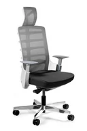 Fotele i krzesła biurowe - Fotel ergonomiczny, biurowy, mikrosiatka, Spinelly, biały, czarny - miniaturka - grafika 1