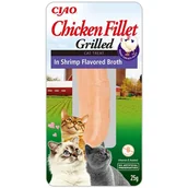 Przysmaki dla kotów - Inaba Ciao Grillowany Filet z Kurczaka dla Kota : Smak - Kurczak w bulionie z krewetek 25g - miniaturka - grafika 1