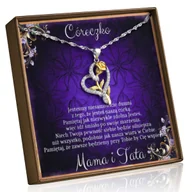 Biżuteria dla dzieci - Naszyjnik Srebrny Pozłacany Dedykacja dla Córki Opleciona Róża - miniaturka - grafika 1