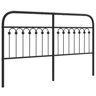 vidaXL Metalowe wezgłowie, czarne, 150 cm - Inne meble do sypialni - miniaturka - grafika 1