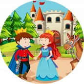 Akcesoria do pakowania - Naklejki 4 cm dla dzieci księżniczka zamek - miniaturka - grafika 1