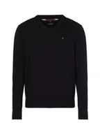 Swetry męskie - Tommy Hilfiger Sweter z dodatkiem kaszmiru Mężczyźni Bawełna czarny jednolity, S - miniaturka - grafika 1