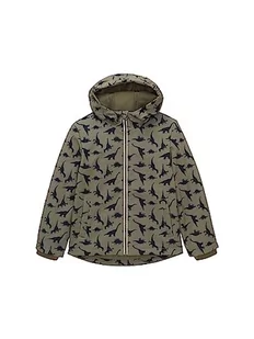 TOM TAILOR Chłopięca kurtka softshell z nadrukiem dinozaura, 33948-Olive Dino All Over Print, 128-134 - Kurtki i płaszcze dla chłopców - miniaturka - grafika 1