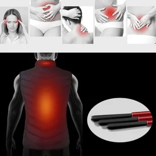 Kamizelka ogrzewana damska męska kurtka bezrękawnik USB pikowana podgrzewana elektryczna zimowa Unisex rozmiar XL czarna - Części i akcesoria do laptopów - miniaturka - grafika 6