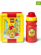Sztućce dla dzieci - LEGO 2-częściowy zestaw "Iconic - Girl" w kolorze żółto-czerwonym na lunch - miniaturka - grafika 1