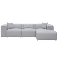 Narożniki - Beliani Sofa narożna tapicerowana jasnoszara DOLVA - miniaturka - grafika 1