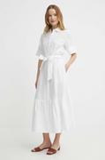 Sukienki - Polo Ralph Lauren sukienka lniana kolor biały midi rozkloszowana 211935828 - miniaturka - grafika 1