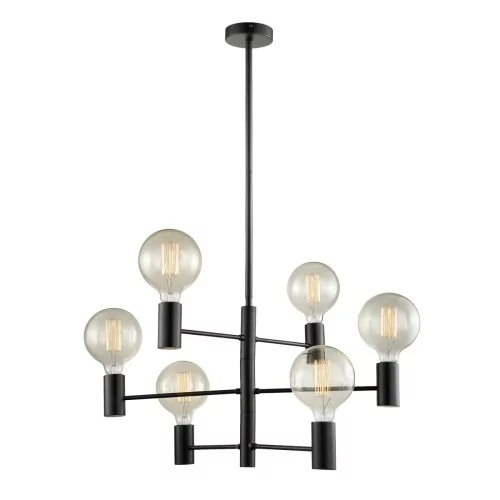 Italux VEVA MDM3339/6 BK lampa wisząca czarna MDM3339/6 BK