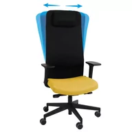 Fotele i krzesła biurowe - Ergonomiczny Fotel Biurowy Grospol Mike 2 Smart Move R11 Black Tkanina Note N07 Żółty - miniaturka - grafika 1