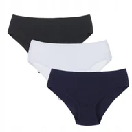 Majtki damskie - Majtki figi bikini damskie bawełniane 3-pak WIELOKOLOROWE L - miniaturka - grafika 1