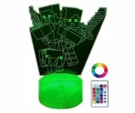 Lampy stojące - LAMPKA NOCNA BIURKOWA DLA DZIECI MINECRAFT CREEPER 3D LED RGB + PILOT - miniaturka - grafika 1