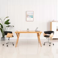 Krzesła - vidaXL Obrotowe krzesła stołowe, 2 szt., czarne, sztuczna skóra 3054881 - miniaturka - grafika 1