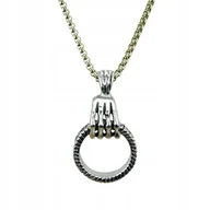 Łańcuszki - NASZYJNIK Srebrny Stal Łańcuszek ŁAPA KOŁO 310 - miniaturka - grafika 1