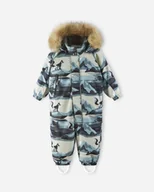 Kombinezony dla dzieci - REIMA kombinezon zimowy z futerkiem Lappi beżowo-niebieski - miniaturka - grafika 1