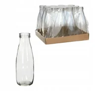 Wazony i flakony - Szklany wazon 21 cm butelka 500ml mleko - miniaturka - grafika 1