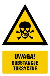 JA009 OSTRZEŻENIE PRZED SUBSTANCJAMI TOKSYCZNYMI, FN - FOLIA SAMOPRZYLEPNA; (500X750MM) - Systemy ekspozycyjne i znaki informacyjne - miniaturka - grafika 1