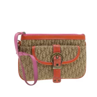 Torebki damskie - Dior Vintage, Pre-owned Canvas Pouch Beżowy, female, - grafika 1