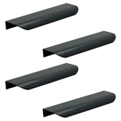 Zawiasy, okucia i inne akcesoria - 4 x Uchwyt meblowy krawędziowy 130 mm czarny - miniaturka - grafika 1