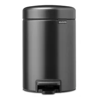 Kosze na śmieci - Kosz na śmieci z pedałem BRABANTIA NewIcon 233449 wyjmowane wiadro, nie przepuszcza zapachów, stal 3L Szary - miniaturka - grafika 1