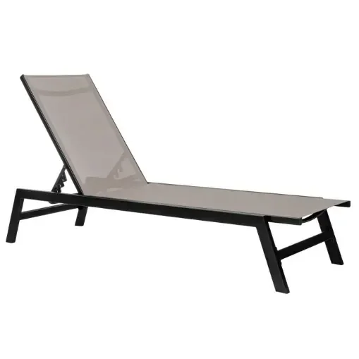 Leżak ogrodowy leżak plażowy beżowy + GRATIS