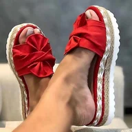 Sandały damskie - Exsha Sandały Damskie szpilki Sandały z koturnami Buty dla kobiet Sandały na platformie Letnie kapcie Sandalia Eleganckie buty letnie czerwony 42 - miniaturka - grafika 1