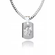 Biżuteria dla dzieci - 925 Srebrny łańcuszek medalik DEDYKACJA 60 cm P2M3 - miniaturka - grafika 1