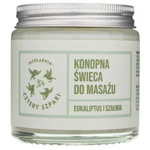 CZTERY SZPAKI Konopna świeca do masażu z eukaliptusem i szałwią 4SZ 054 - Olejki i świece do masażu - miniaturka - grafika 1