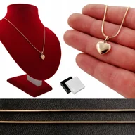 Naszyjniki - ZŁOTY NASZYJNIK SERCE PEŁNE KLASYCZNE 18K PREZENT - miniaturka - grafika 1