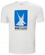 Koszulki męskie - Koszulka Męska Helly Hansen UP40+ Hp Race Żagiel Antybakteryjna White S - miniaturka - grafika 1