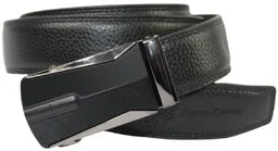 Pasek Skórzany Pierre Cardin 35 mm AUTOMAT MECHANIZM ZĄBKOWY Skóra Naturalna 554 EXTRA CZARNY - Paski - miniaturka - grafika 1