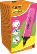 Zakreślacze - Zakreślacz Highlighter neon Bic różowy 12 szt. - miniaturka - grafika 1
